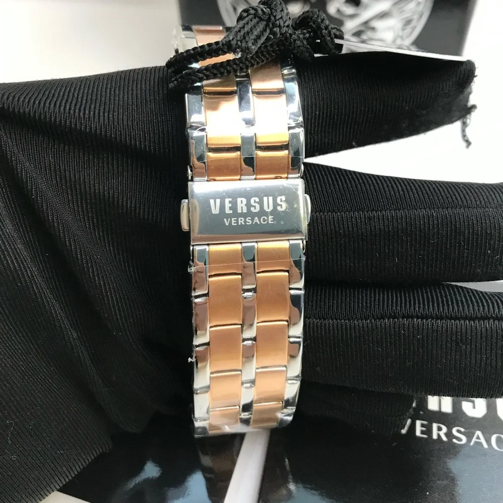 Ship same day- Authentic VERSUS Versace Men's Gray Dial Stainless Steel Bracelet